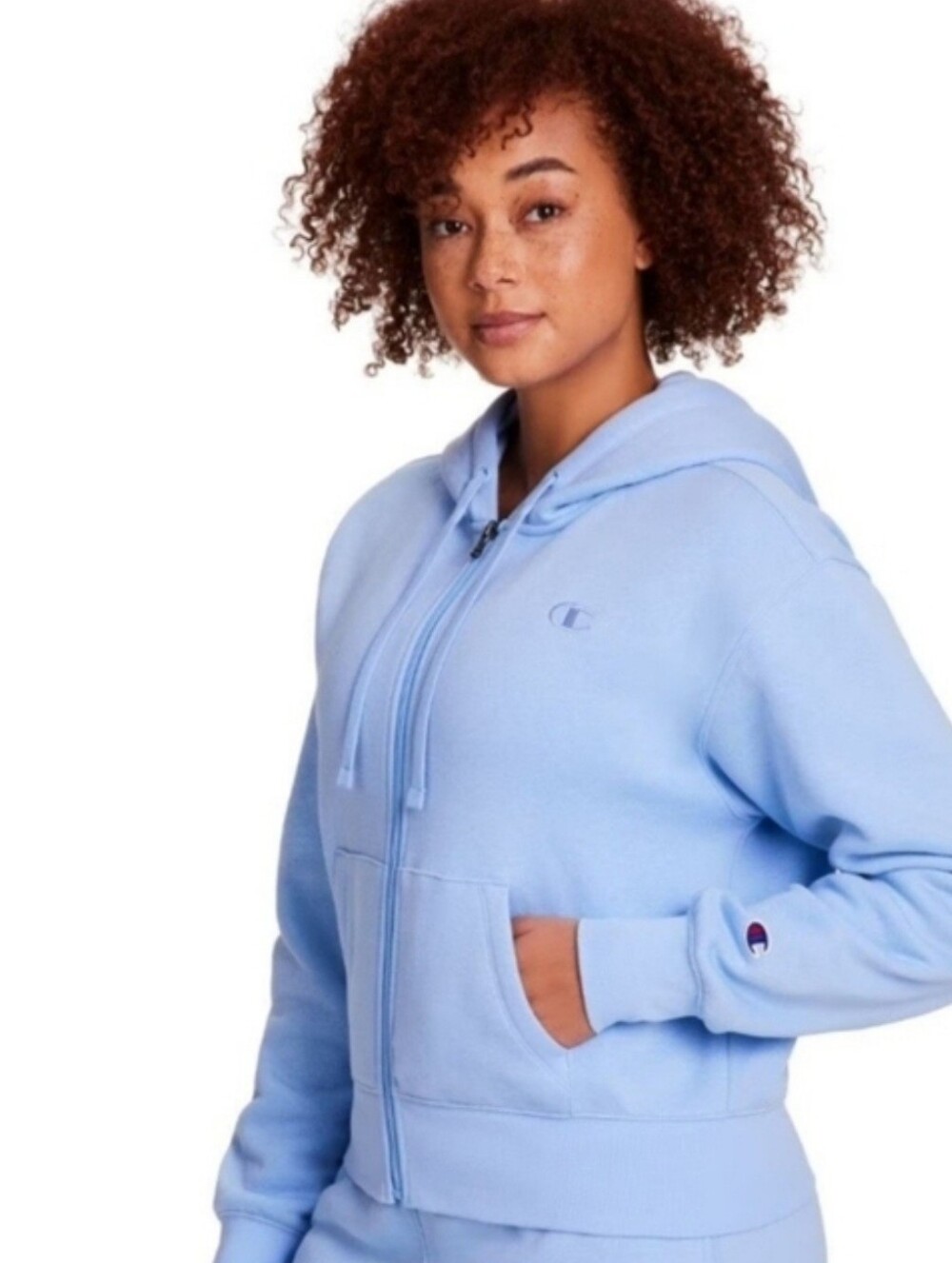 NWT Champion Women’s Pastel Blue Zip-Up Hoodie Size Large  $60.00 Original Cost
